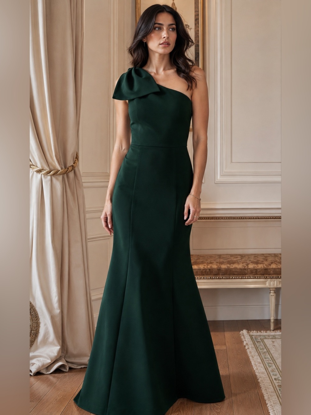 Amsale Sierra Forest Green dress size 6